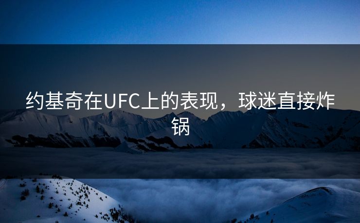 约基奇在UFC上的表现，球迷直接炸锅